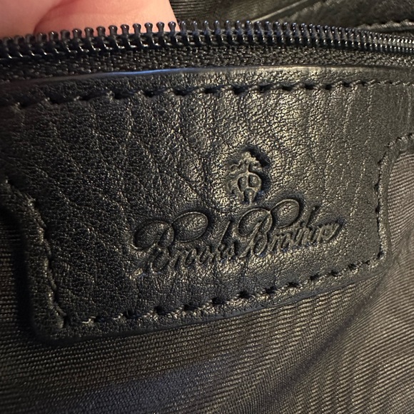 Brooks Brothers Black Genuine Leather Satchel Style Purse Shoulder Bag - Picture 14 of 14